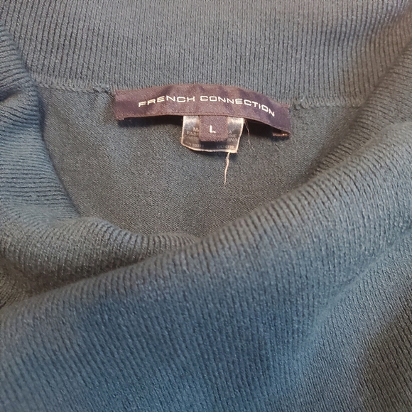 FCUK Long Sleeve Cowl Neckline Mini Sweater Dress in Green - Picture 6 of 12